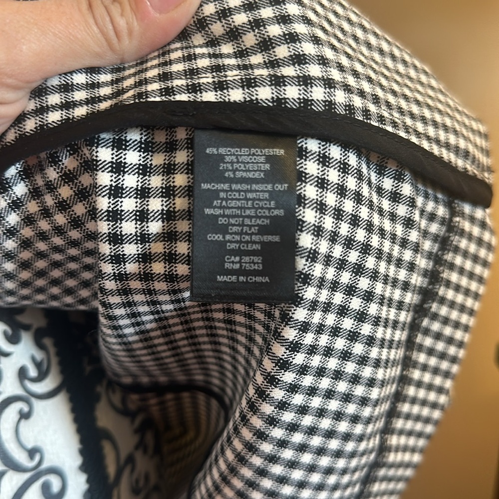 NWT Rachel Zoe black & white gingham, ruched sleeves, 2 pocket blazer, large - Picture 4 of 5